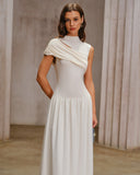 Bej Dantelli Kap Kol Maxi Elbise