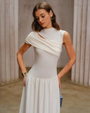 Bej Dantelli Kap Kol Maxi Elbise