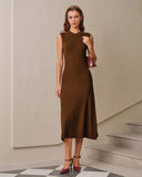 Kahverengi A Kesim Kolsuz Kazak Elbise