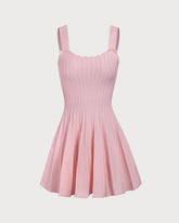 Sueña™ Pembe Örme Slip Triko Elbise