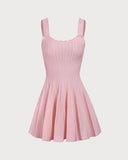 Sueña™ Pembe Örme Slip Triko Elbise