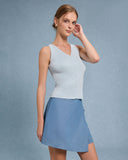 Sueña™ Mavi V Yaka Düğmeli Örgü Atlet