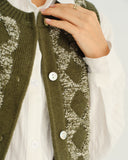 Yeşil Ekose Tek Sıra Yelek