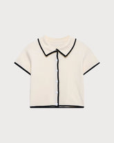 Kayısı Kontrast Tek Sıralı Hırka