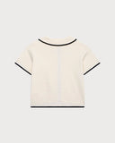 Kayısı Kontrast Tek Sıralı Hırka