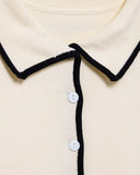 Kayısı Kontrast Tek Sıralı Hırka