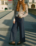 Haki Çizgili Düğmeli Örgü Hırka