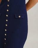 Mavi U Yaka Kolsuz Kazak Elbise