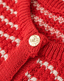 Kırmızı Çizgili Düğmeli Yelek