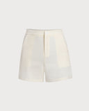 Sueña™ Beyaz Pileli Cepli Şort