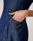 Sueña™ Mavi Kolsuz Cepli Mini Elbise