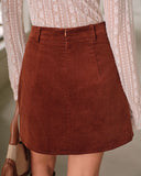 Kahverengi Kadife A Kesim Mini Etek