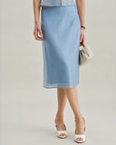 Sueña™ Mavi Fermuarlı A Kesim Etek