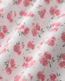 Sueña Pembe Çiçekli Kare Yaka Pileli Midi Elbise