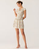 Sueña™ Yuvarlak Yaka Çiçek Düğmeli Bluz