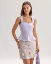 Sueña™ Mor Kalp Yaka Kolsuz Bluz