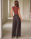 Kahve Doğal Bel Cepli Günlük Pantolon