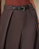 Kahve Doğal Bel Cepli Günlük Pantolon