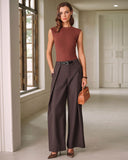 Kahve Doğal Bel Cepli Günlük Pantolon