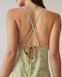 Sueña™ Yeşil Jakarlı Sırtı Açık Slip Midi Elbise