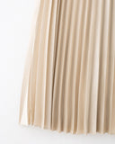 Kayısı Rengi Lastikli Bel Pileli Midi Etek