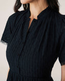 Sueña Siyah Dantel Düğmeli Midi Elbise