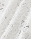 Sueña™ Beyaz Kesik Düğmeli Uzun Elbise