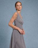 Sueña™ Siyah Ekose V Yaka Kolsuz Uzun Elbise