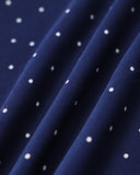 Sueña™ Mavi Polka Dot Askılı Uzun Elbise