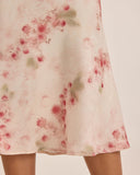 Sueña™ Pembe Çiçekli Kıvrımlı Kolsuz Uzun Elbise