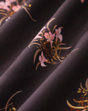 Sueña Siyah Çiçekli A Kesim Slip Maxi Elbise