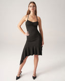 Sueña™ Bettydress-Siyah Fırfırlı Sırtı Açık Midi Elbise