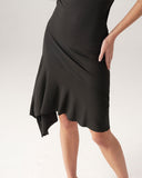 Sueña™ Bettydress-Siyah Fırfırlı Sırtı Açık Midi Elbise