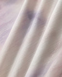 Sueña™ Mor Çiçekli U Yaka Volanlı Midi Elbise