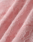 Sueña Pembe Jakarlı Dantelli Kare Yaka Midi Elbise