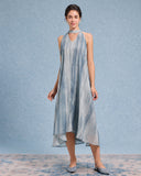 Sueña™ Yeşil Tie Dye V Yaka Kolsuz Midi Elbise