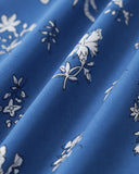 Sueña Mavi Çiçekli Fırfırlı Kolsuz Midi Elbise