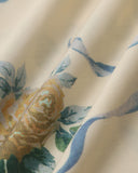 Sueña Sarı Çiçekli Straplez Midi Elbise