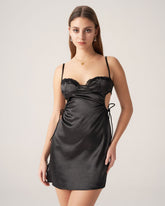 Sueña™ Bettydress-Siyah Dekolteli Slip Mini Elbise