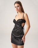 Sueña™ Bettydress-Siyah Dekolteli Slip Mini Elbise