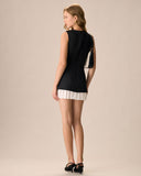 Sueña™ Kadın Siyah Büzgülü Pileli Mini Elbise