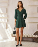 Yeşil A Kesim Mini Elbise