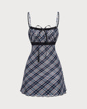 Sueña™ Siyah Çizgili Slip Mini Elbise