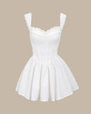 Sueña Bettydress-Beyaz Kalp Yaka Korse Slip Mini Elbise