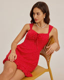 Sueña™ Kırmızı Sevgili Yaka Volanlı Mini Elbise