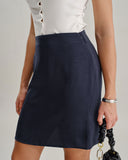 Sueña™ Mavi Denizkızı Fermuarlı Mini Etek