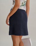 Sueña™ Mavi Denizkızı Fermuarlı Mini Etek