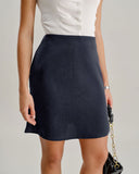 Sueña™ Mavi Denizkızı Fermuarlı Mini Etek