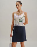 Sueña™ Mavi Denizkızı Fermuarlı Mini Etek