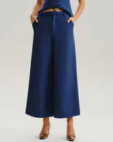 Mavi Doğal Belli Geniş Paça Pantolon